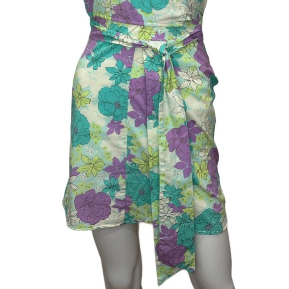 Vintage 1980s Floral Halterwrap Dress - Picture 2 of 8